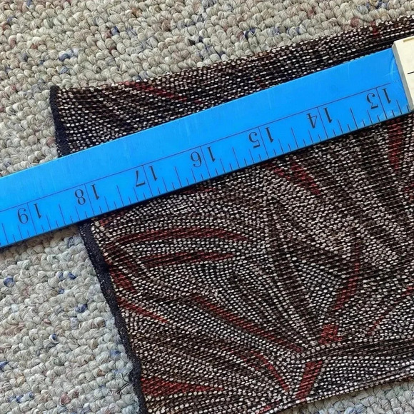 VTG Ashley Jill Built In Tank top Blouse Brown Tan Black Asymmetrical Grunge 1X - Picture 3 of 7